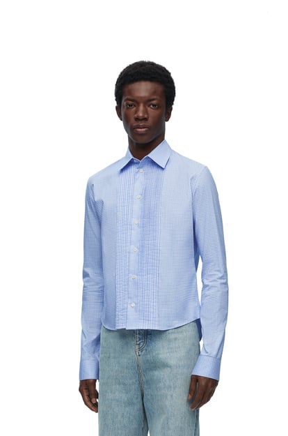LOEWE Camisa plisada en algodón Azul Claro plp_rd