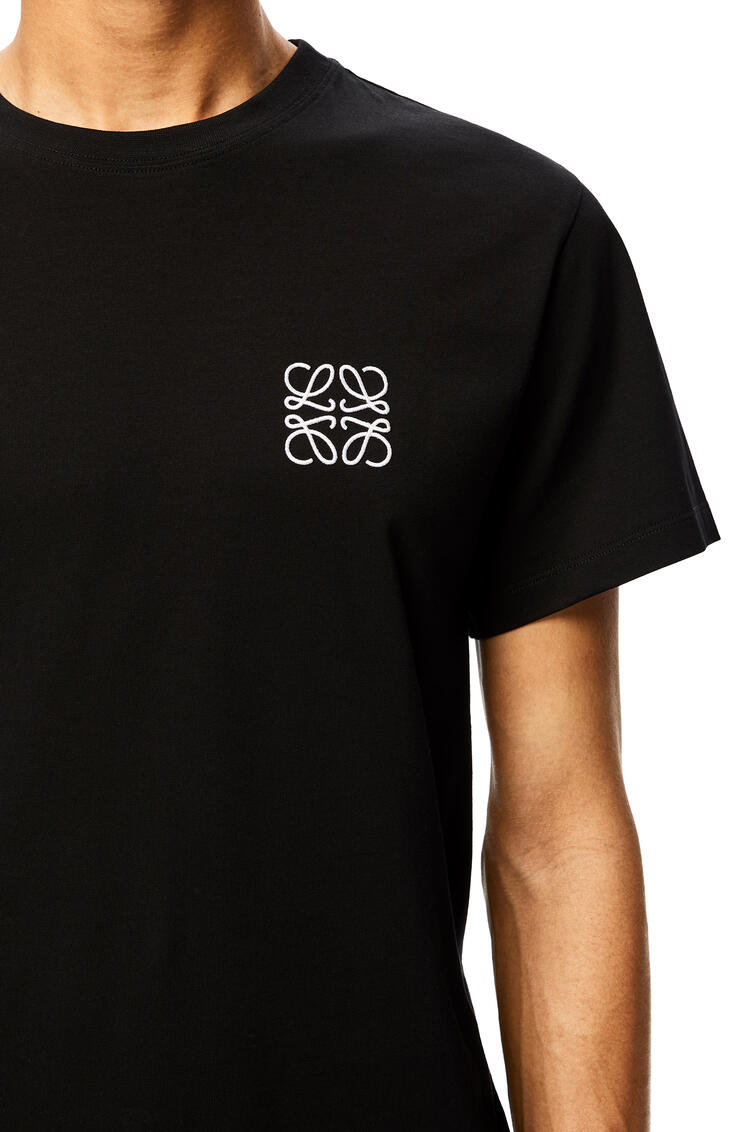 LOEWE Camiseta en algodón con anagrama bordado Negro