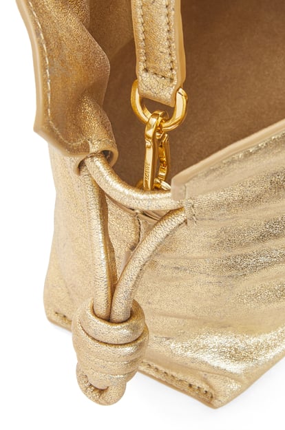 LOEWE Mini Flamenco clutch mini in metallic lambskin Gold plp_rd