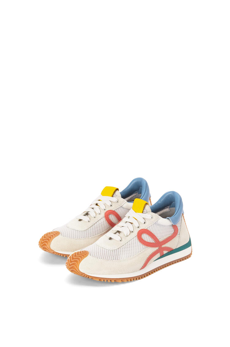 LOEWE Flow runner in technical mesh and suede White/Multicolor