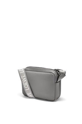LOEWE XS Military messenger bag in supple smooth calfskin and jacquard Asphalt Grey