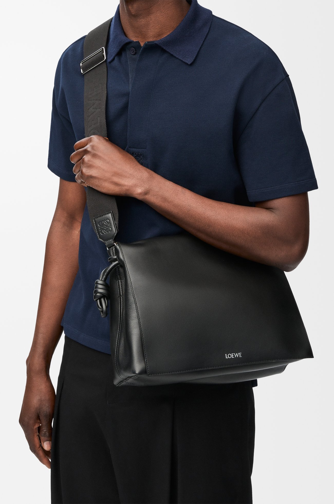 LOEWE Flamenco satchel in shiny supple calfskin Black plp_rd