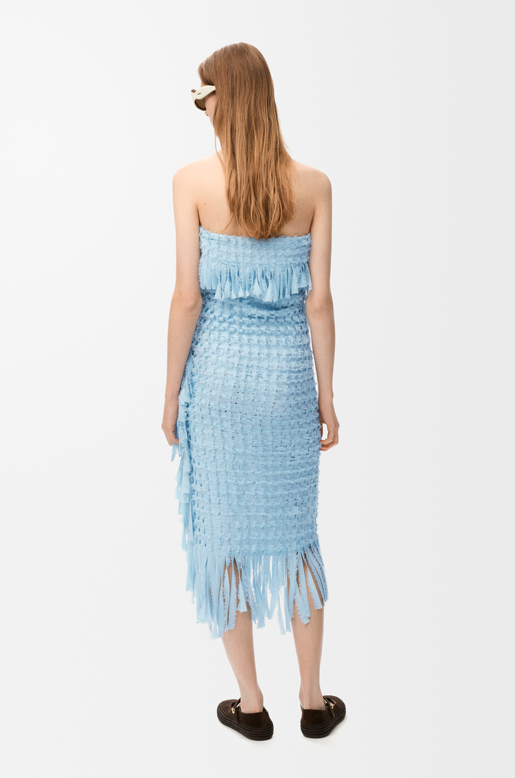 LOEWE 丝绸连衣裙 浅蓝色