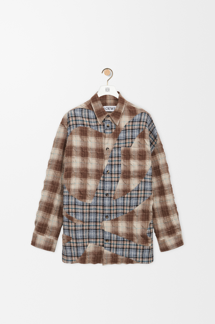 LOEWE Shirt in wool and cotton Brown/Grey