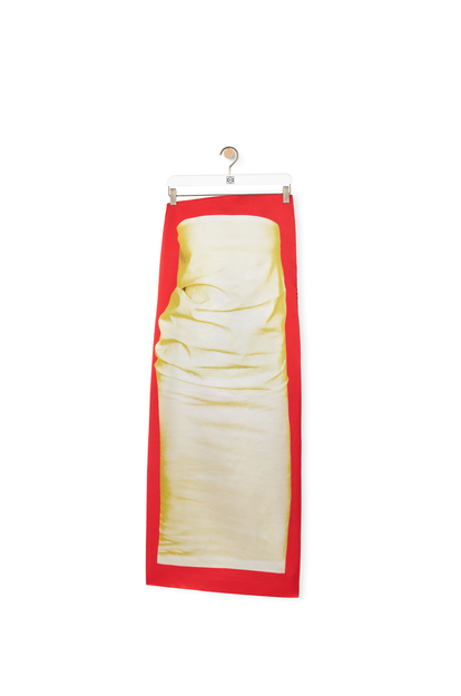LOEWE Bustier dress in technical satin Yellow/Red