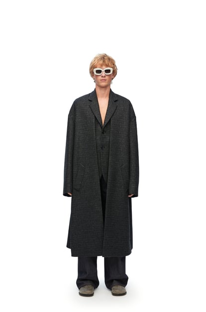 LOEWE Double layer coat in wool 卡其綠/灰色/黑色 plp_rd