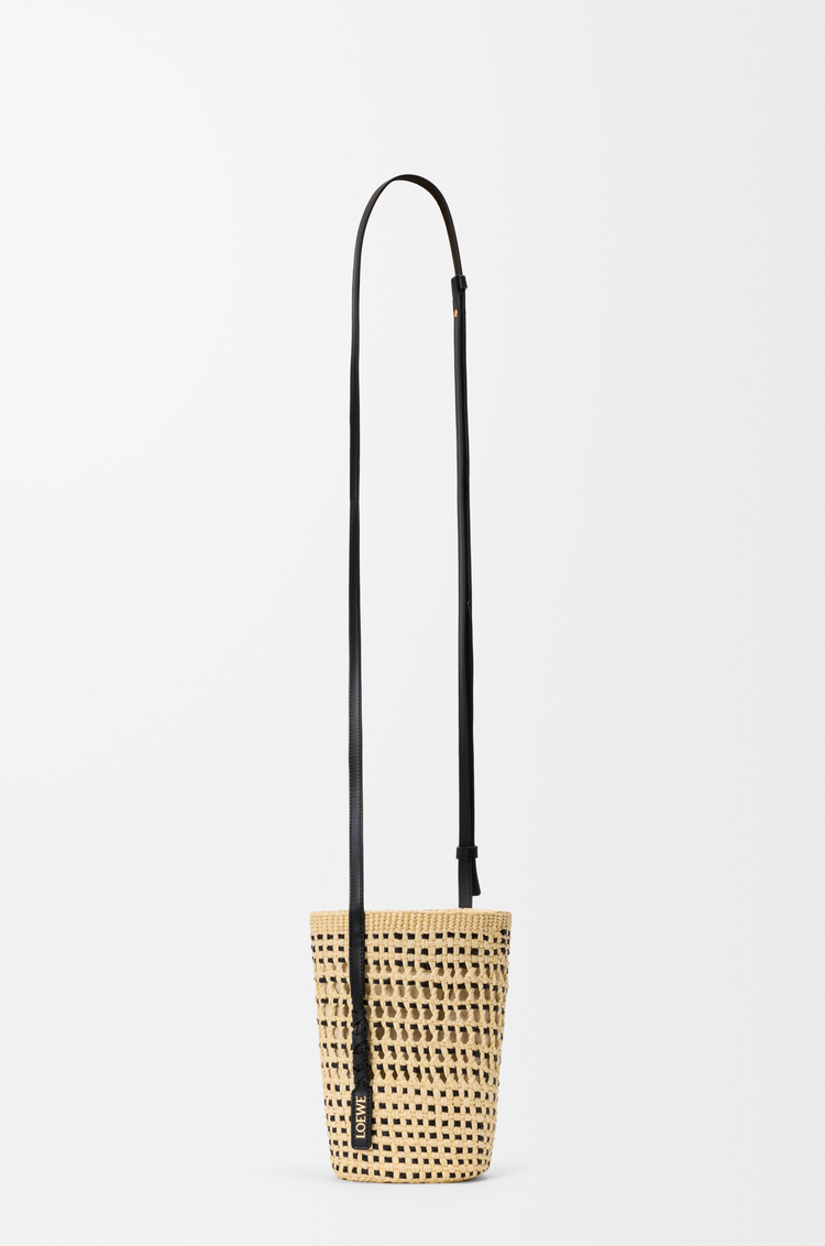 LOEWE Braid pocket in iraca palm and calfskin 自然色/黑色