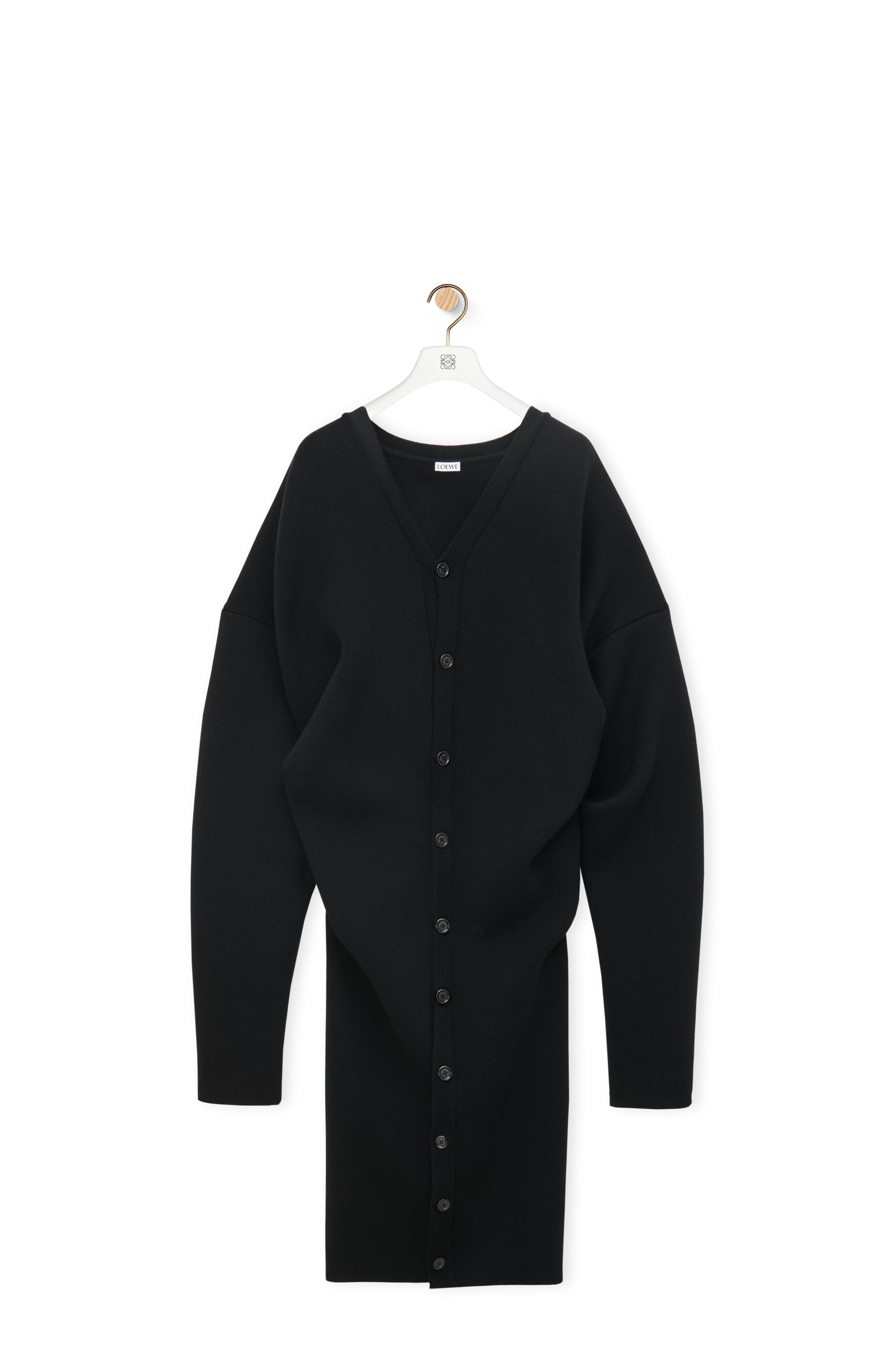 Draped coat in wool blend Dark Grey LOEWE