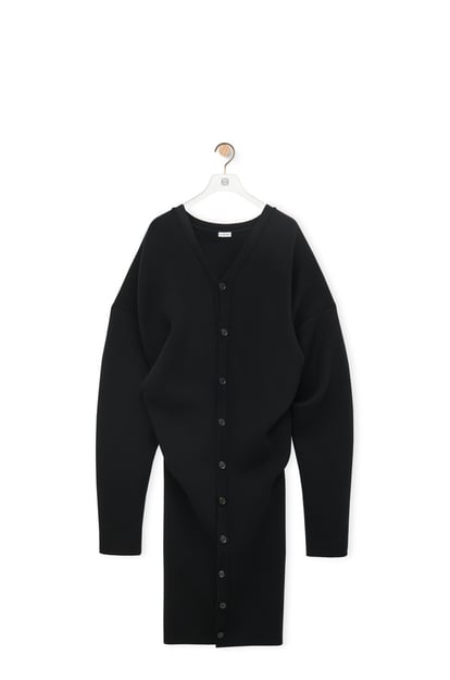 LOEWE Draped coat in wool blend Black plp_rd
