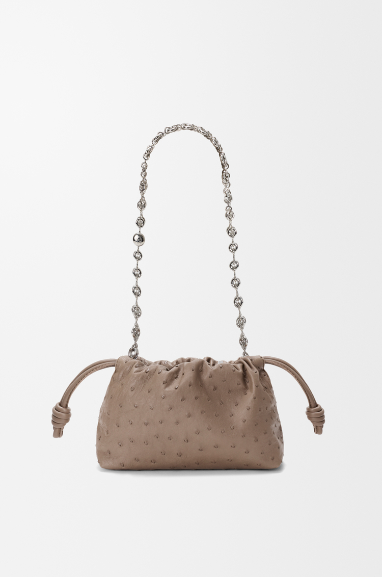LOEWE フラメンコパース ミニ（オーストリッチ） ダークトープ