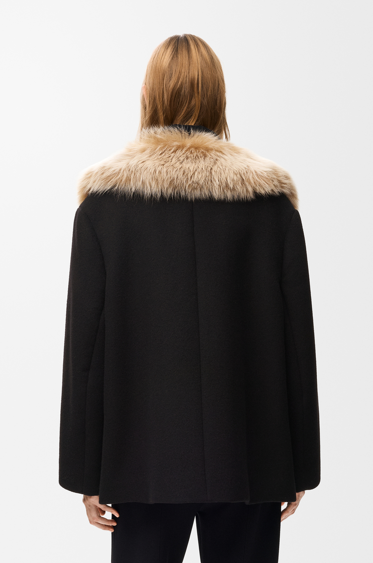 LOEWE Abrigo corto en lana y cashmere Negro