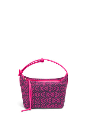 LOEWE Bolso Cubi pequeño en jacquard de Anagrama y piel de ternera Rosa/Rosa Neon plp_rd