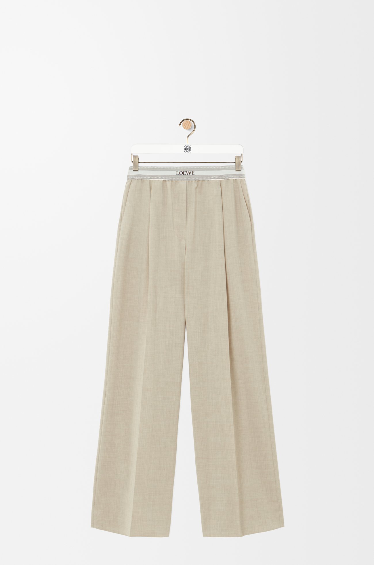 LOEWE Trousers in wool Light Beige Melange