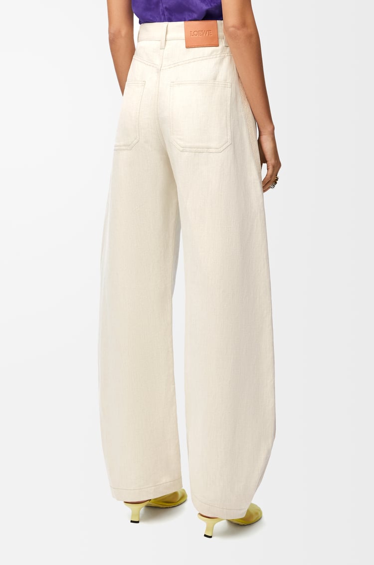 LOEWE Balloon trousers in cotton and linen Ecru