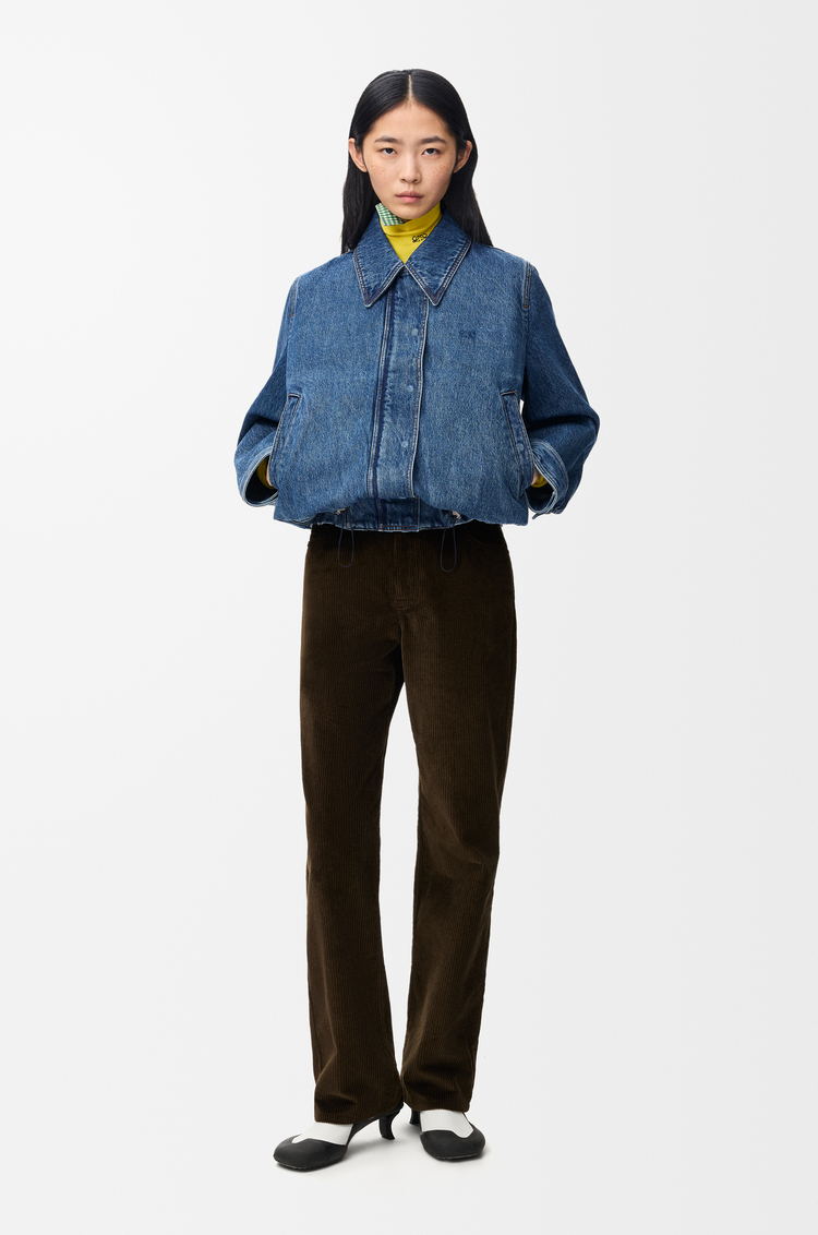LOEWE Chaqueta con cordón de ajute en denim Azul