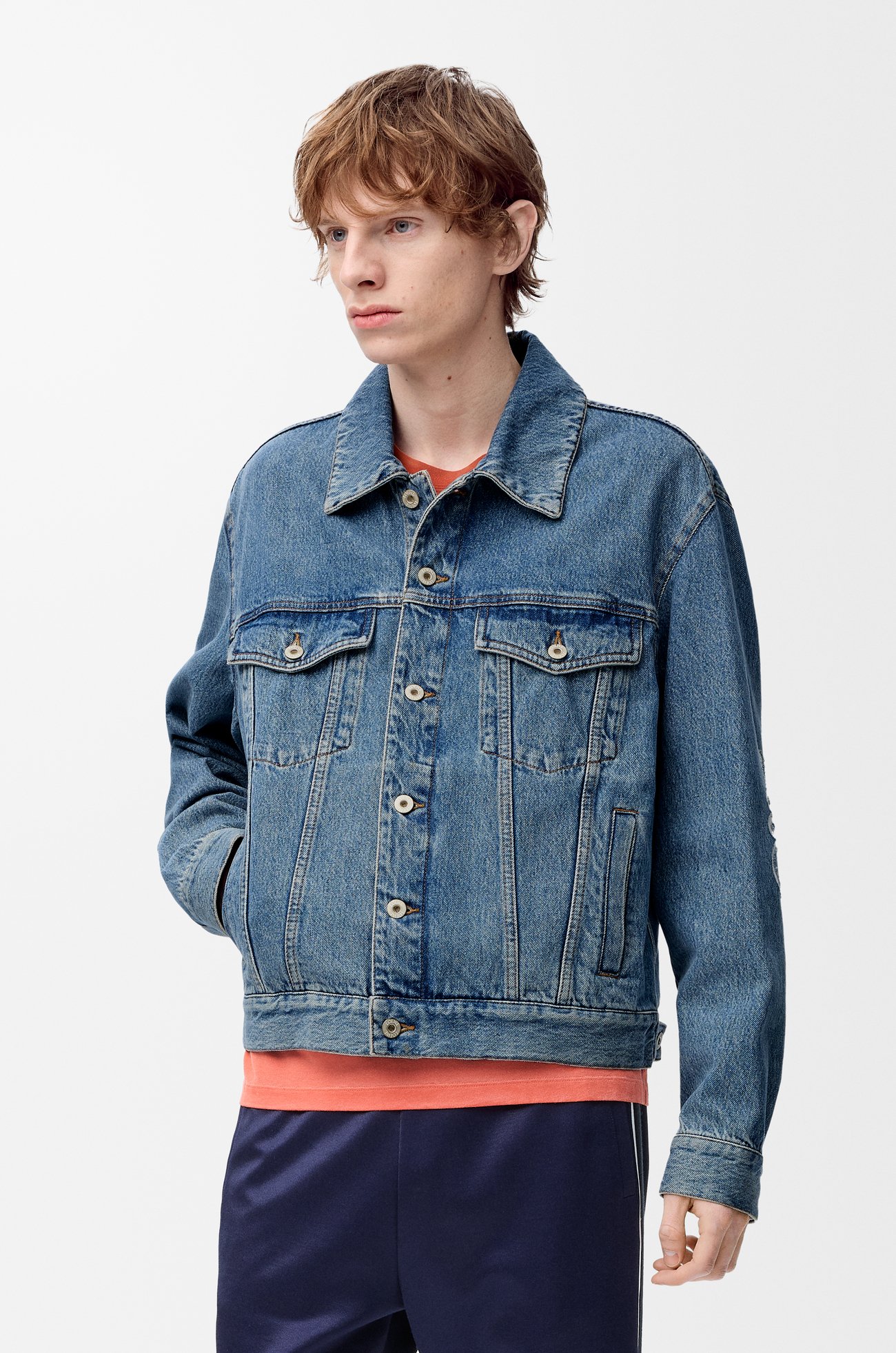 LOEWE Chaqueta Anagram en denim Azul Vaquero