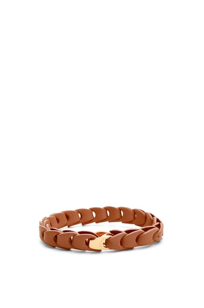 LOEWE Woven bracelet in calfskin 棕褐色 plp_rd