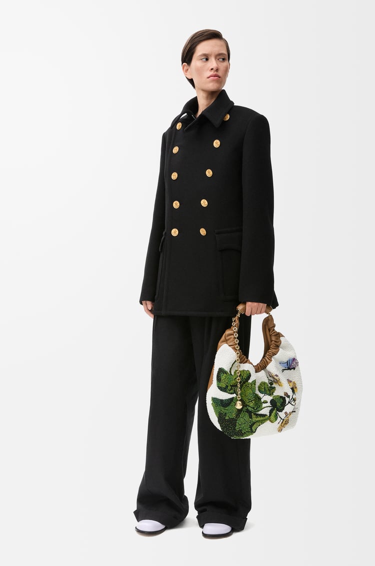 LOEWE Peacoat in wool and cashmere Black