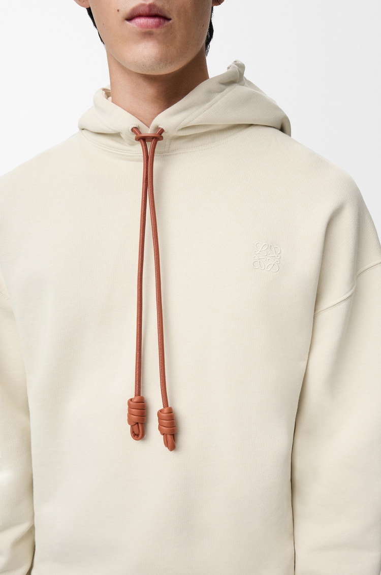 LOEWE Relaxed fit hoodie in cotton Ecru