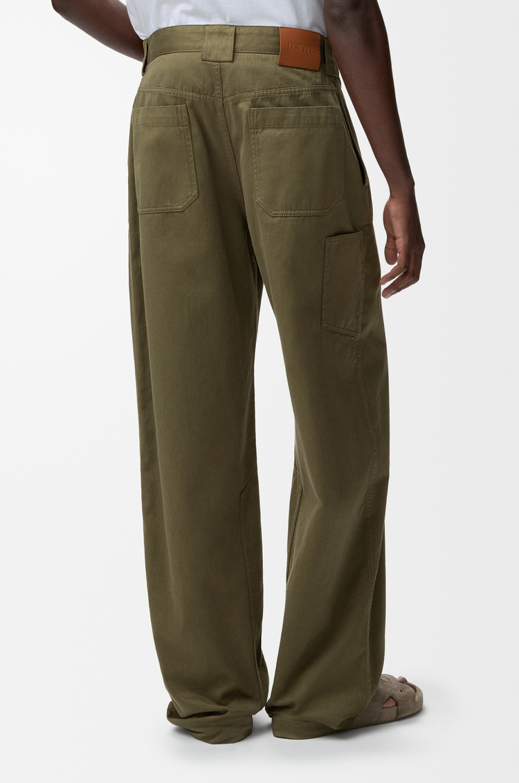 LOEWE 棉质长裤 卡其绿色