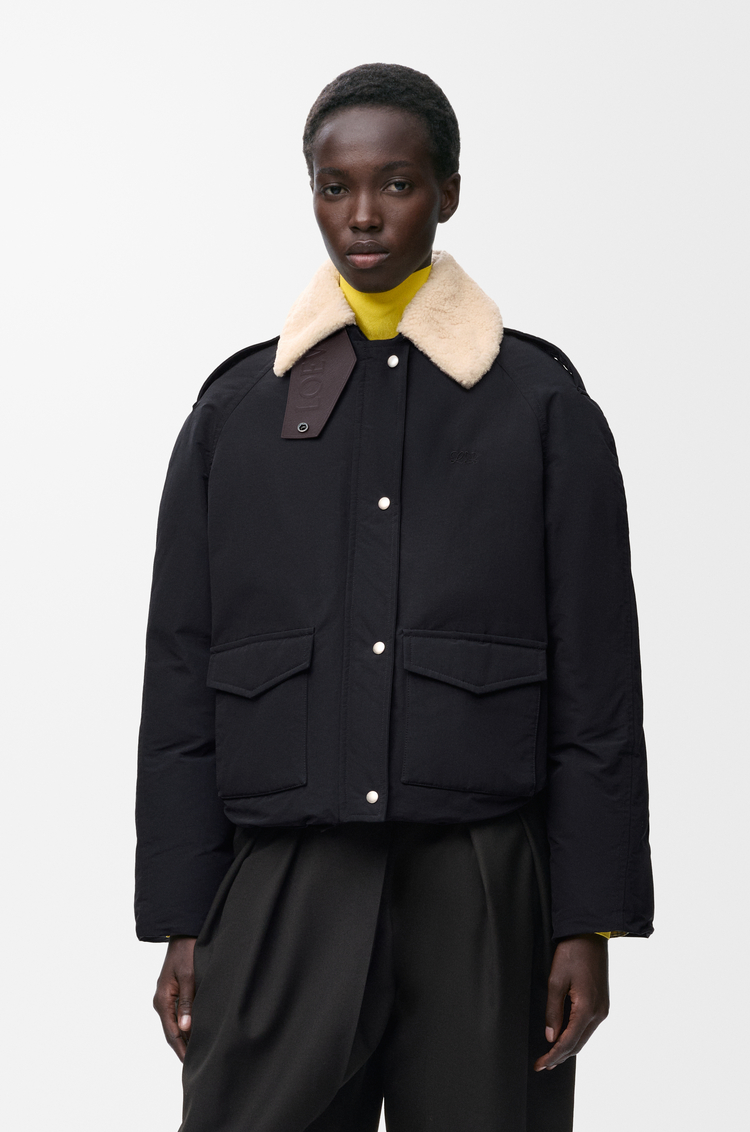 LOEWE Puffer jacket in technical cotton Black