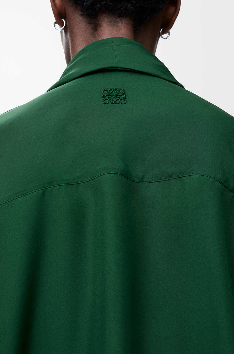 LOEWE Draped shirt in silk Dark Green