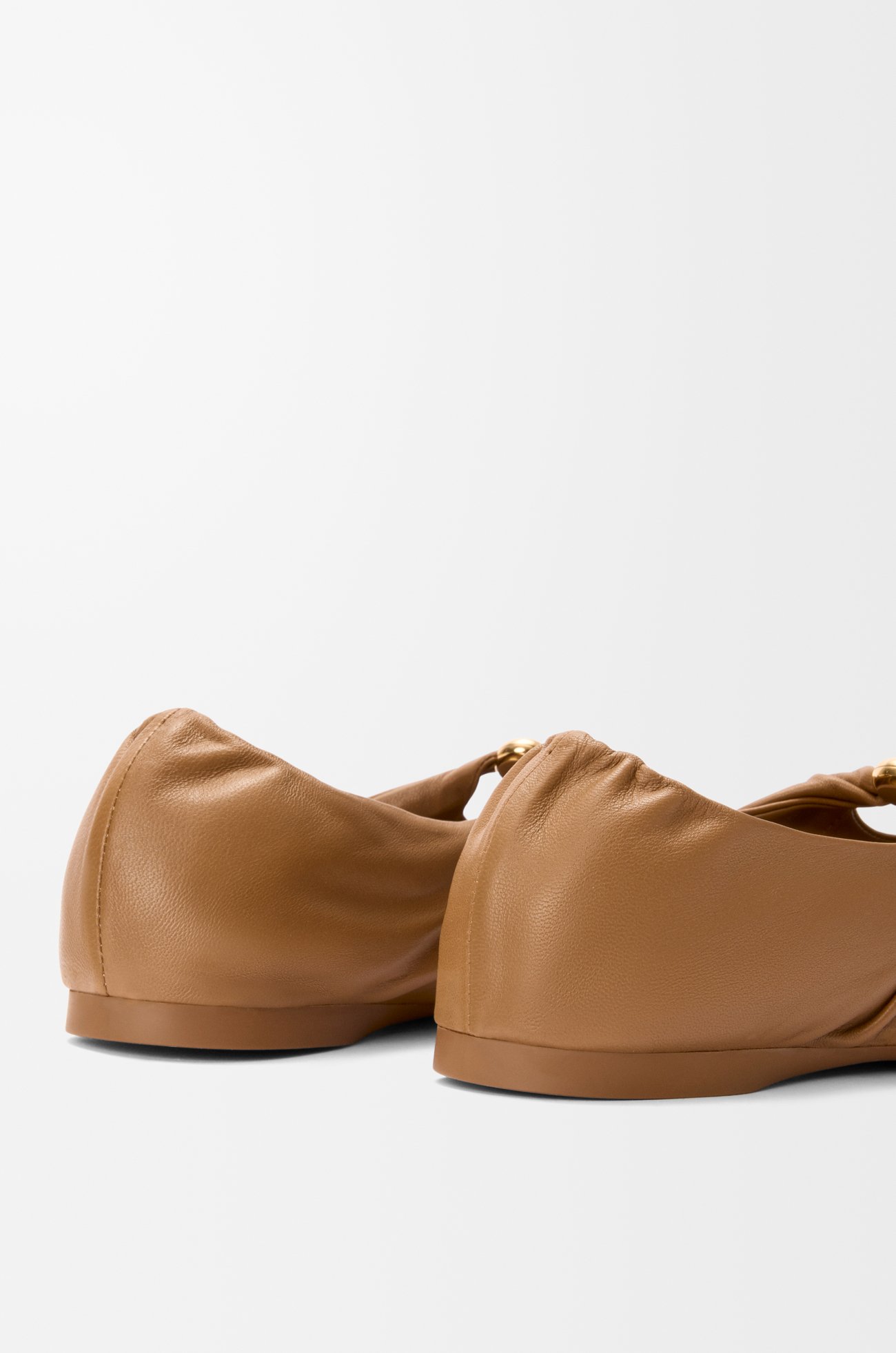 LOEWE Pebble Soft ballerina in nappa lambskin Oak