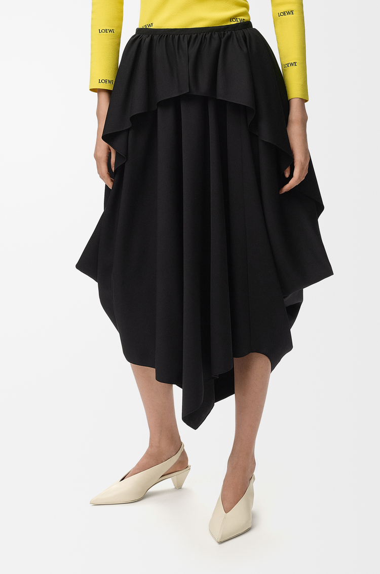 LOEWE Jupe en viscose et laine mélangées Noir
