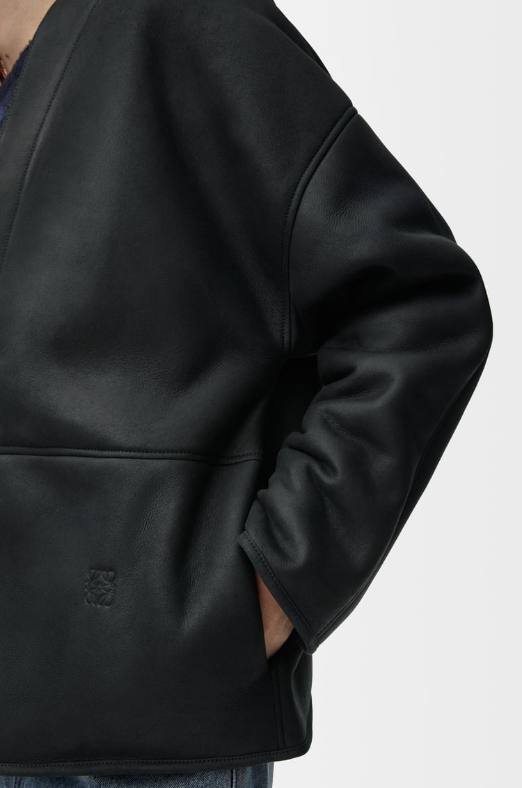 LOEWE Cardigan in shearling Navy/Black