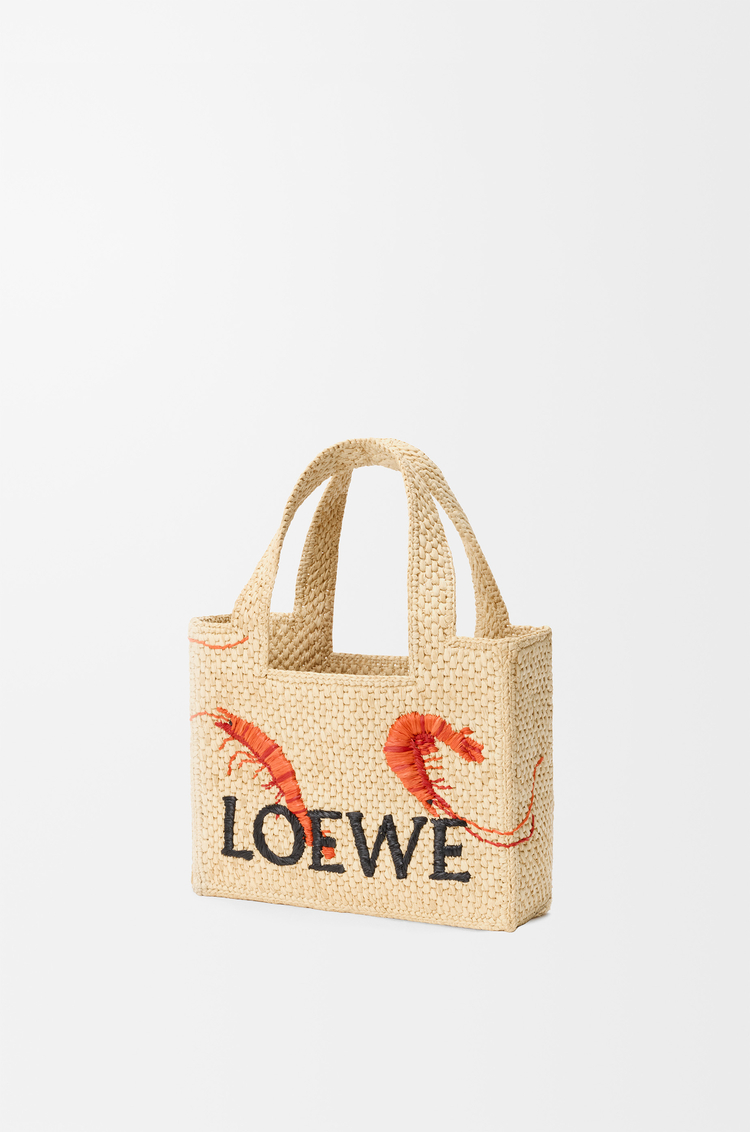LOEWE Bolso LOEWE Font tote mini en rafia Natural/Naranja