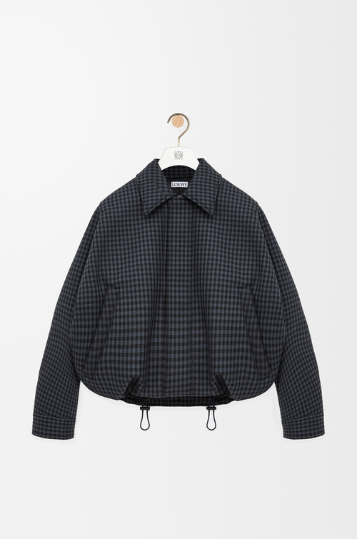 LOEWE Chaqueta con cordón de ajuste en lana Azul/Negro