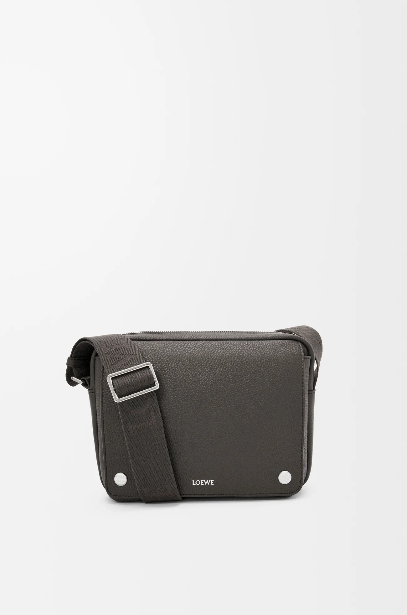 LOEWE Medium Pebble messenger bag in supple grained calfskin Dark Grey