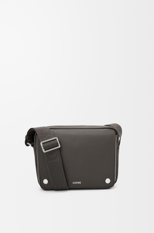 LOEWE Medium Pebble messenger bag in supple grained calfskin Dark Grey