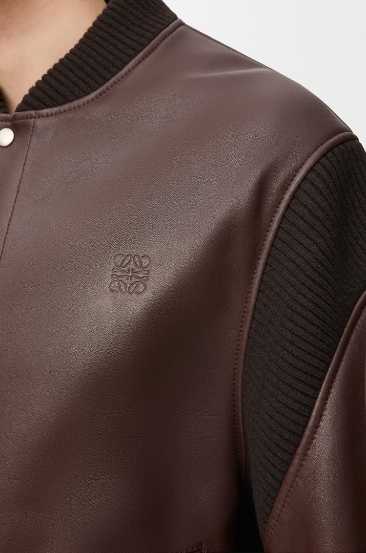 LOEWE Chaqueta bomber en piel napa de cordero Marrón Chocolate