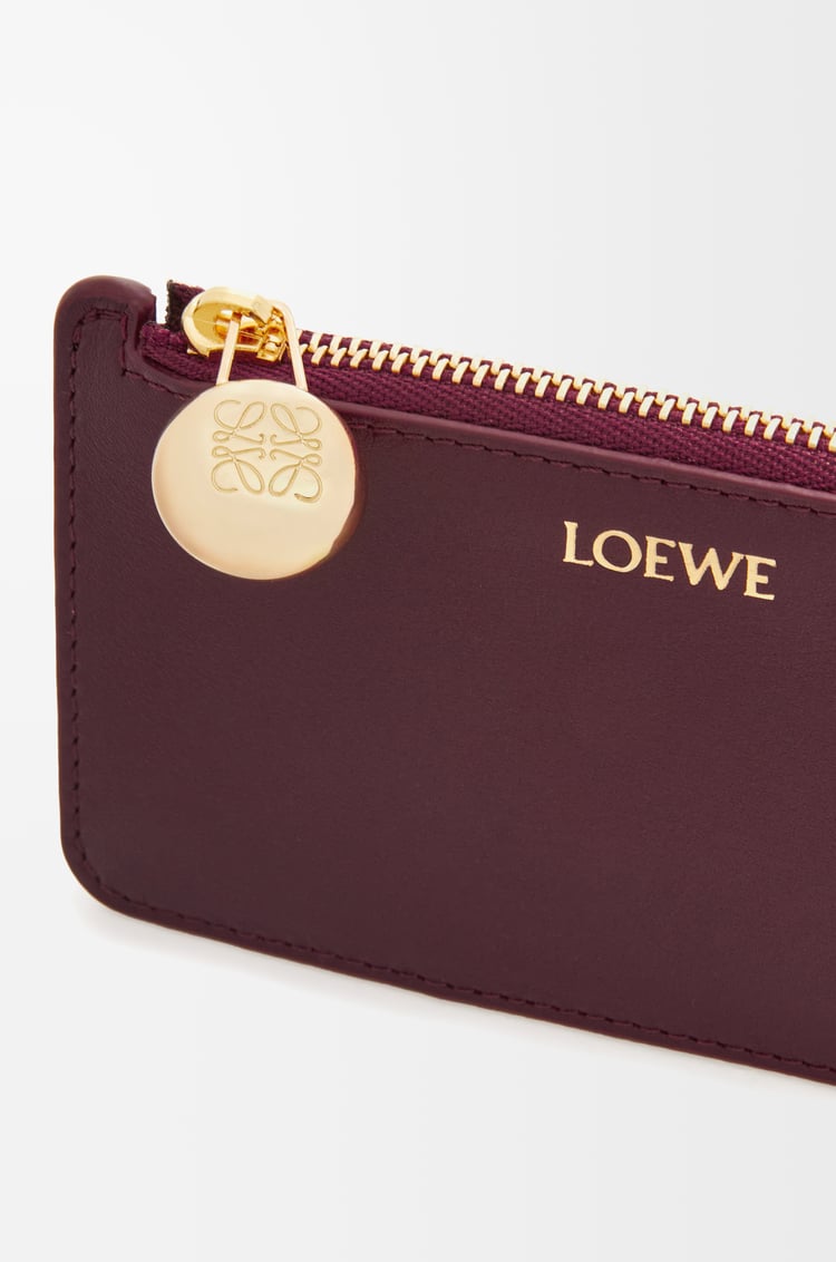 LOEWE Pebble coin cardholder in shiny nappa calfskin Burgundy