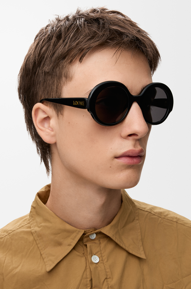 LOEWE Runde Slim Sonnenbrille Schwarz