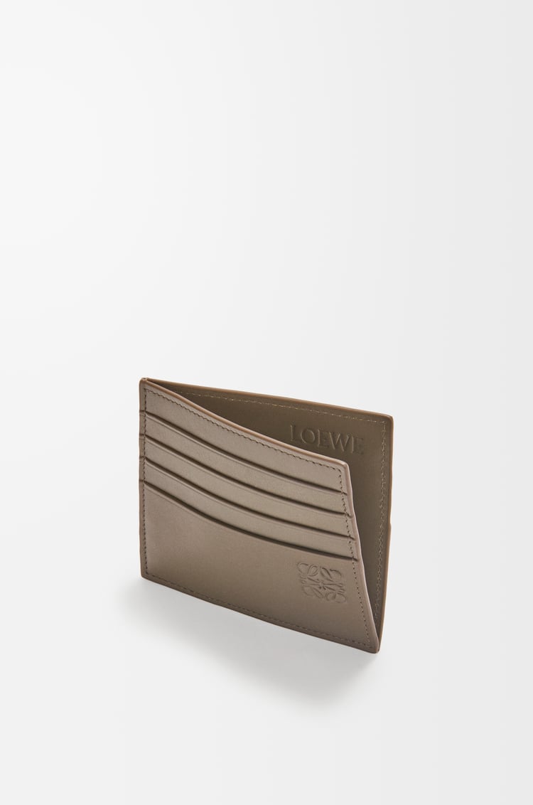 LOEWE Open plain cardholder in shiny calfskin Dark Khaki Green/Khaki Green