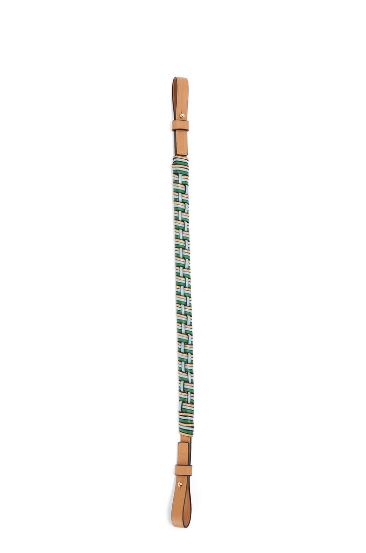 LOEWE Woven short strap in classic calfskin Warm Desert/Multicolor pdp_rd