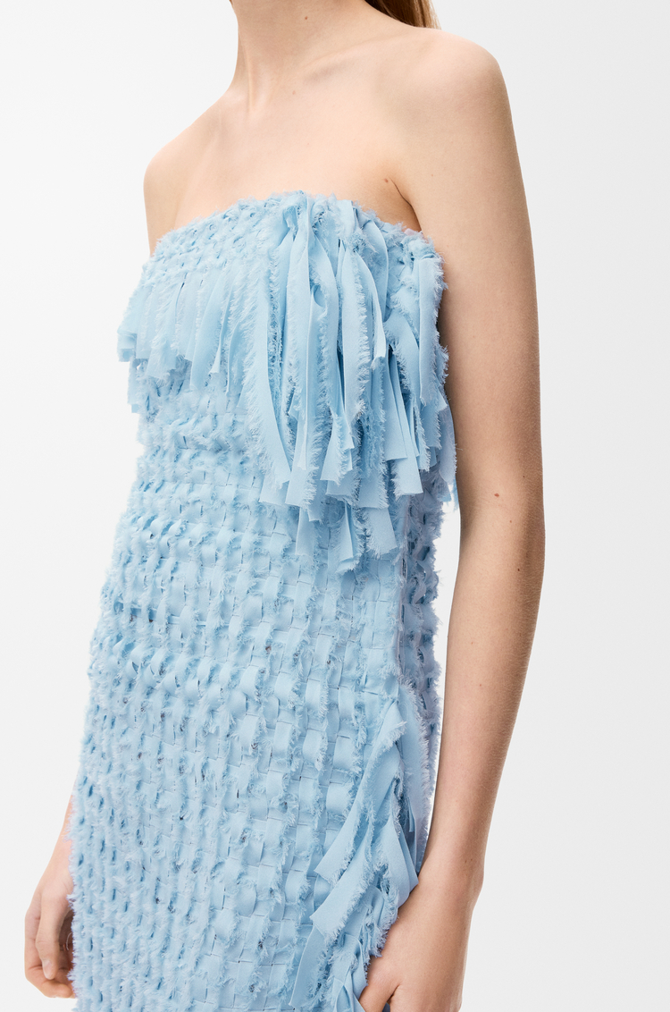 LOEWE 丝绸连衣裙 浅蓝色