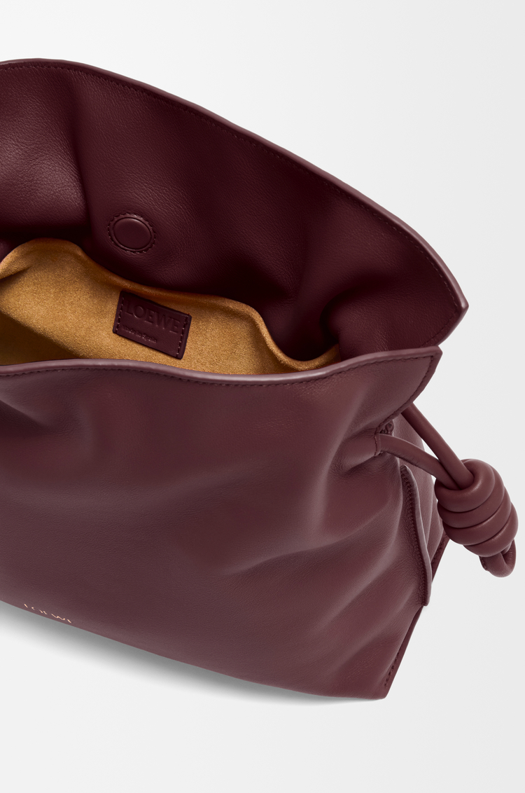 LOEWE Medium Flamenco clutch in nappa calfskin Dark Burgundy
