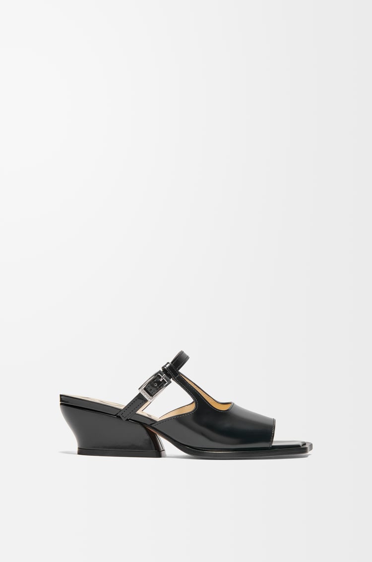 LOEWE Onda open-toe mule in brushed calfskin Black
