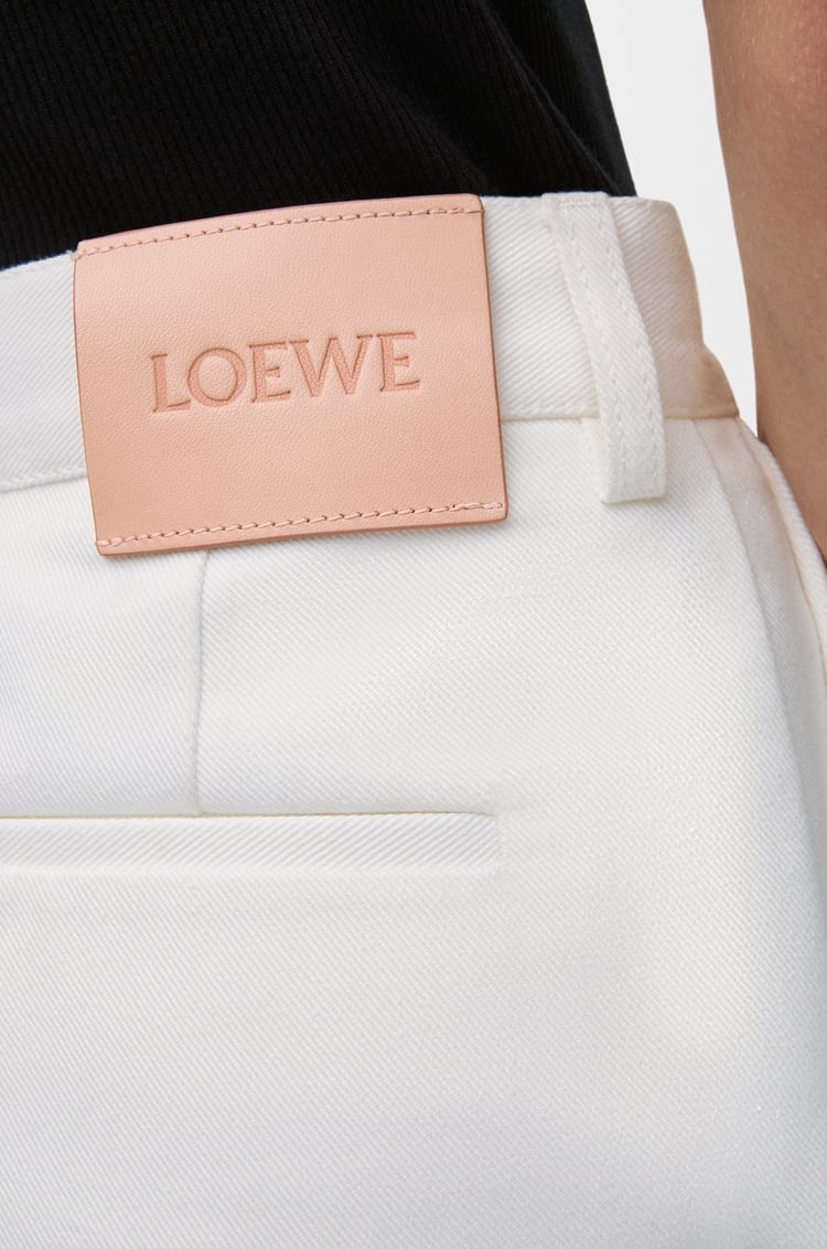 LOEWE 丹寧打摺長褲 白色
