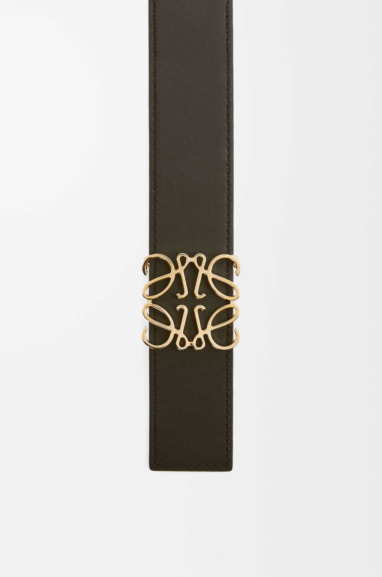 LOEWE リバーシブル アナグラム ベルト（スムースカーフ） タン/ブラック/ゴールド