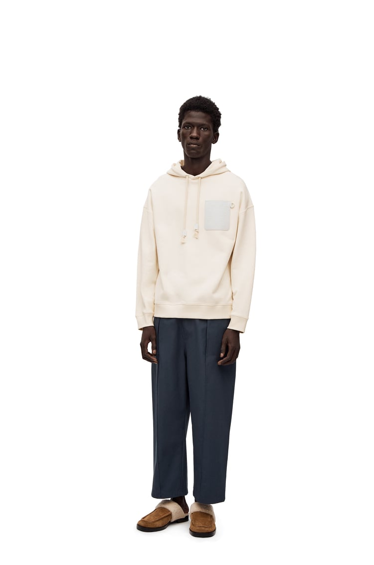 LOEWE Relaxed fit hoodie in cotton White Ash