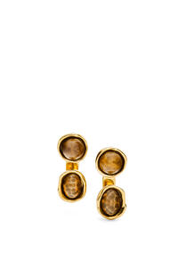 LOEWE Double Tree earrings in metal and resin Brown/Old Gold pdp_rd