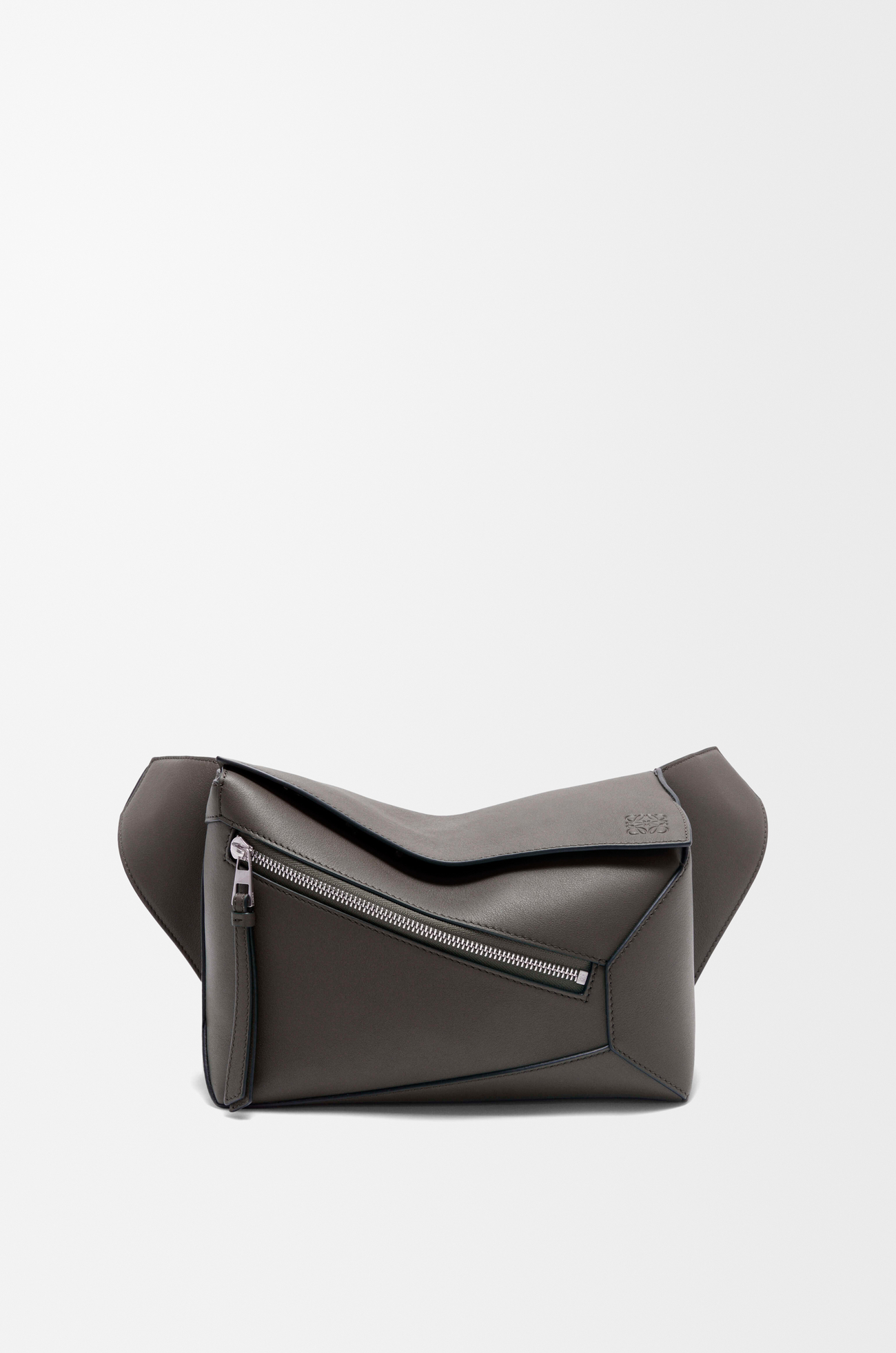LOEWE Small Puzzle Edge bumbag in classic calfskin Dark Grey