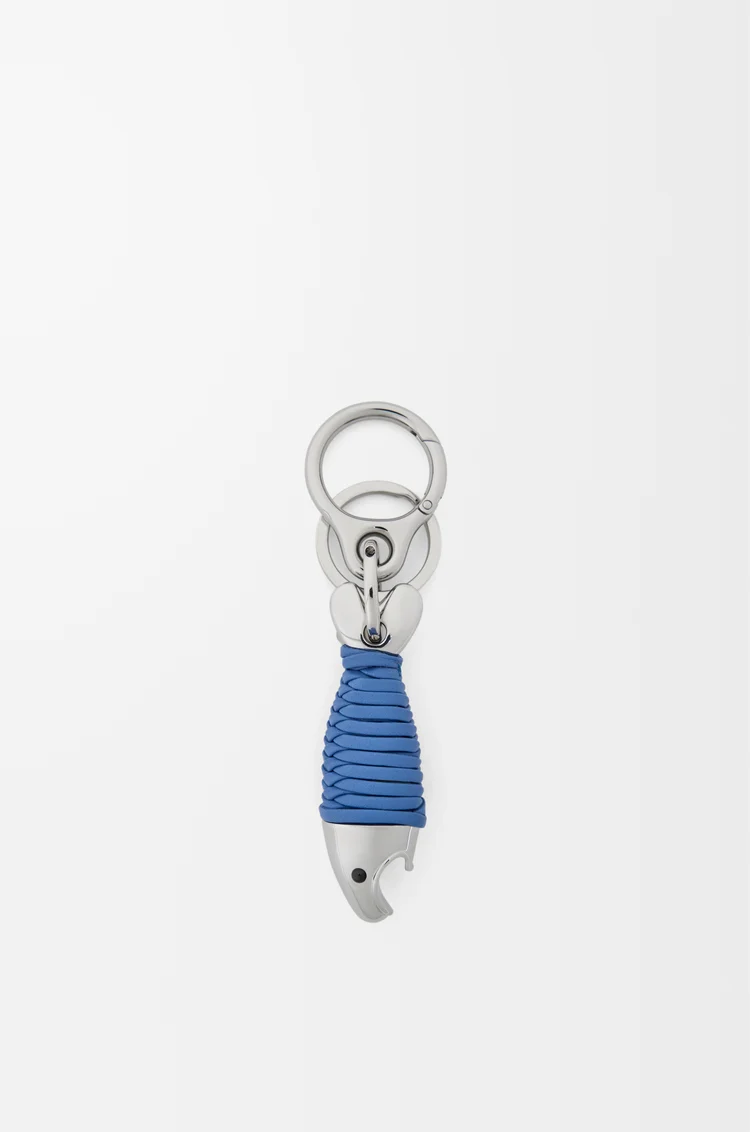 LOEWE Fish keyring bottle opener Silver/Seaside Blue