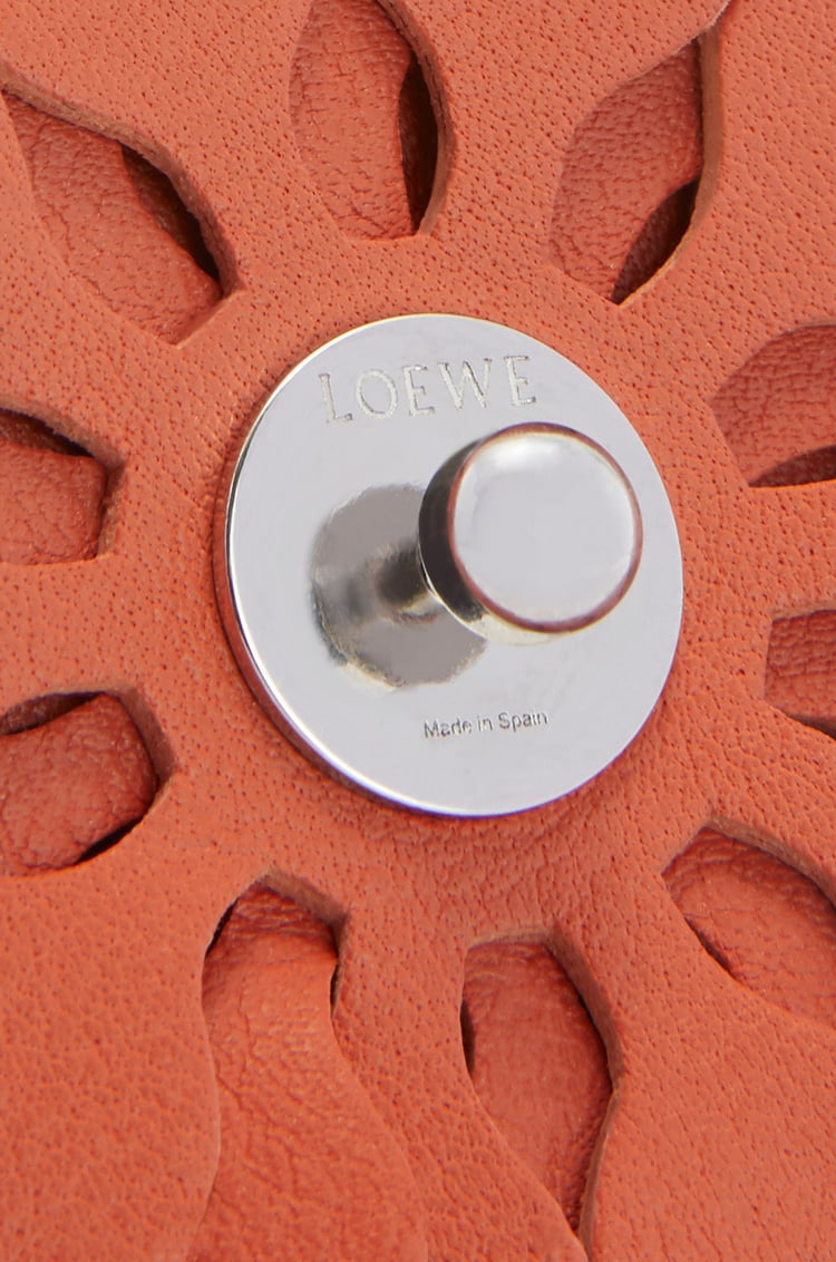 LOEWE Stud flower in calfskin Coral