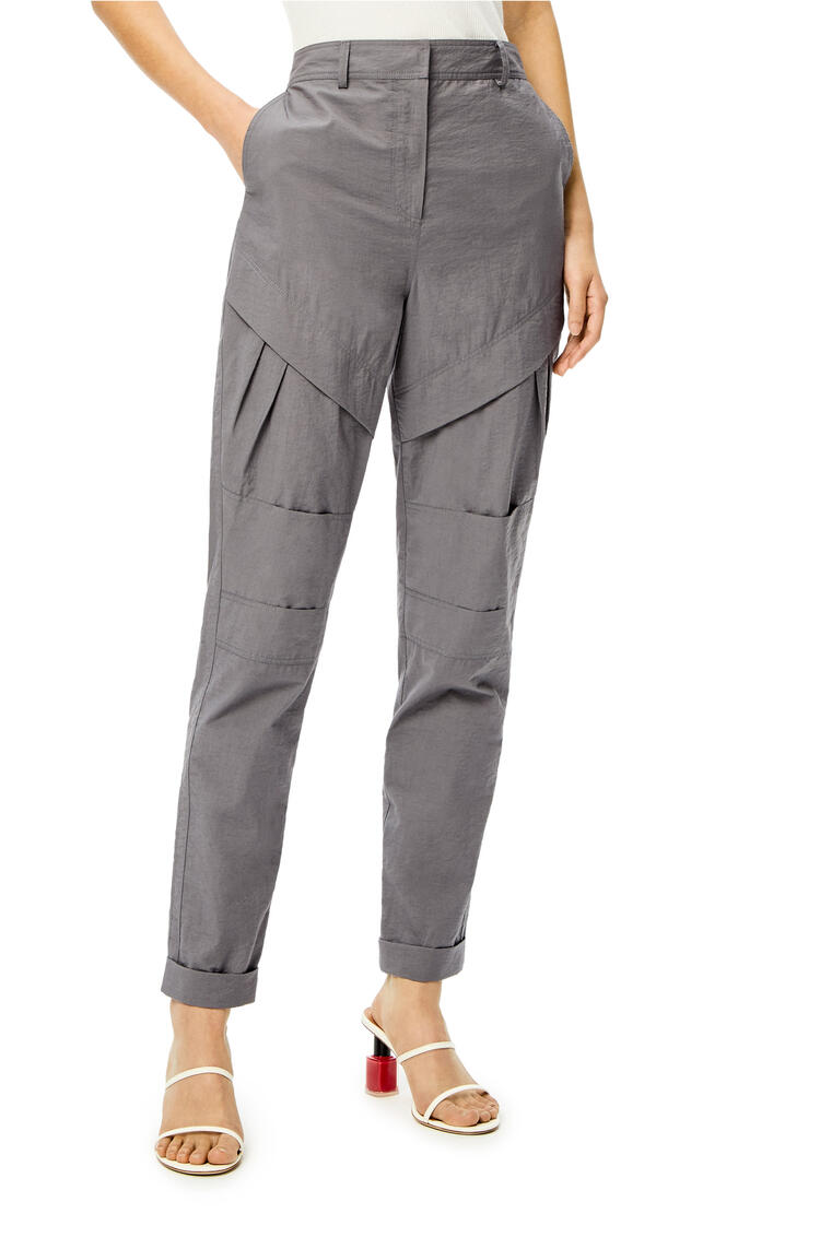 LOEWE Pleated trousers in cotton Smoke Grey pdp_rd