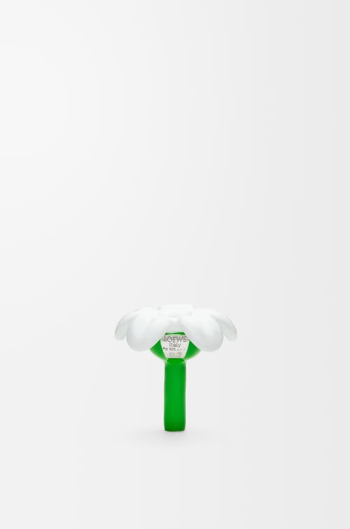LOEWE 银质花座吊坠 银色/白色 plp_rd